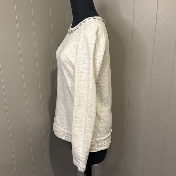 J. Crew Women’s Small Jewled Collar Sweater Pullover Long Sleeve - Picture 3 of 6